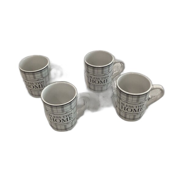 Royal Norfolk “ Bless This Home” Ceramic Coffee Cups (Set of 4). LNWOT - Picture 1 of 3